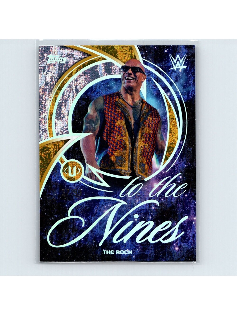 2026 Topps Universe WWE The Rock #TTN-13 To the Nines Gold Stone #/99